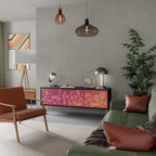 IRREGULAR PINK Móvel de TV com 3 Portas em Acabamento Preto