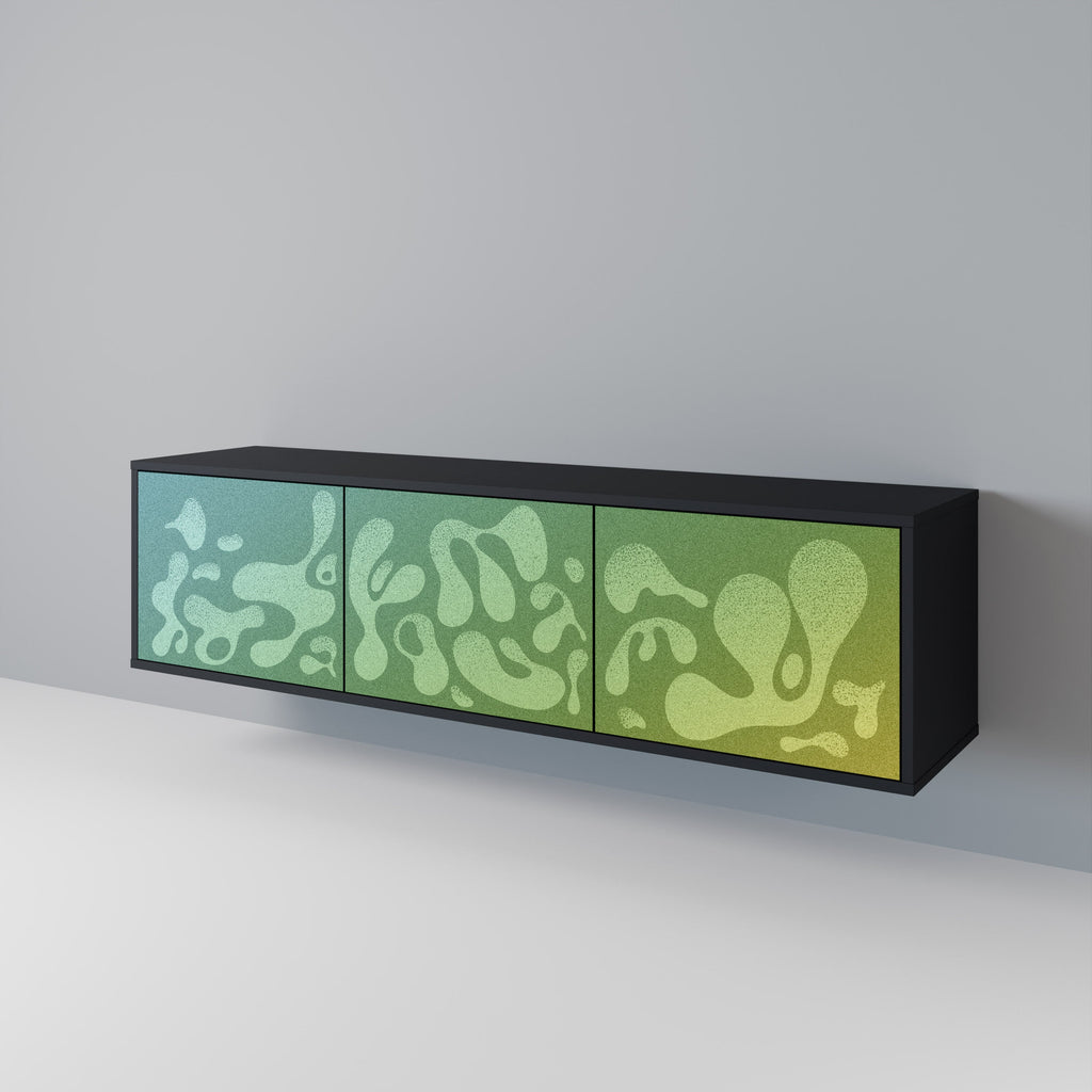 IRREGULAR BLUE Móvel de TV com 3 Portas em Acabamento Preto