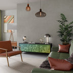 IRREGULAR BLUE Móvel de TV com 3 Portas em Acabamento Preto