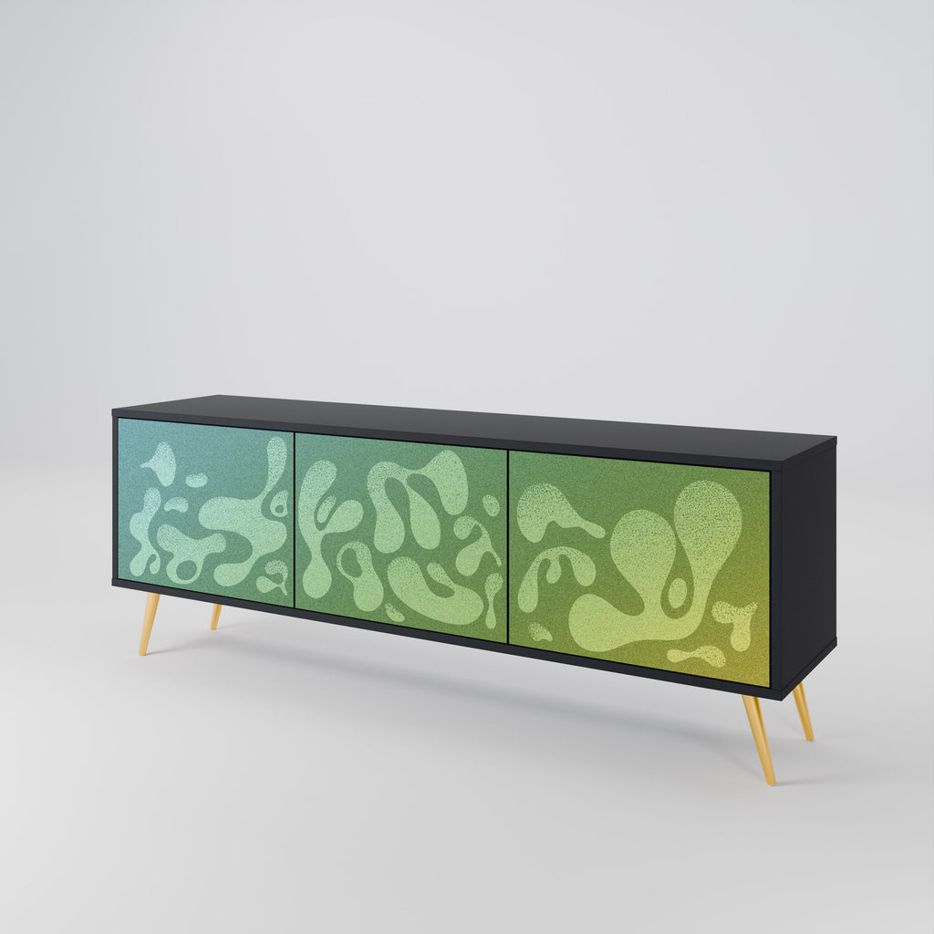 IRREGULAR BLUE Móvel de TV com 3 Portas em Acabamento Preto