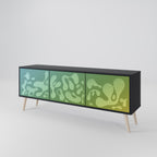 IRREGULAR BLUE Móvel de TV com 3 Portas em Acabamento Preto