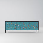 COLLECTIVE STREAM Móvel de TV com 3 Portas em Acabamento Preto