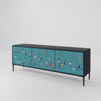 COLLECTIVE STREAM Móvel de TV com 3 Portas em Acabamento Preto