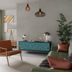 COLLECTIVE STREAM Móvel de TV com 3 Portas em Acabamento Preto