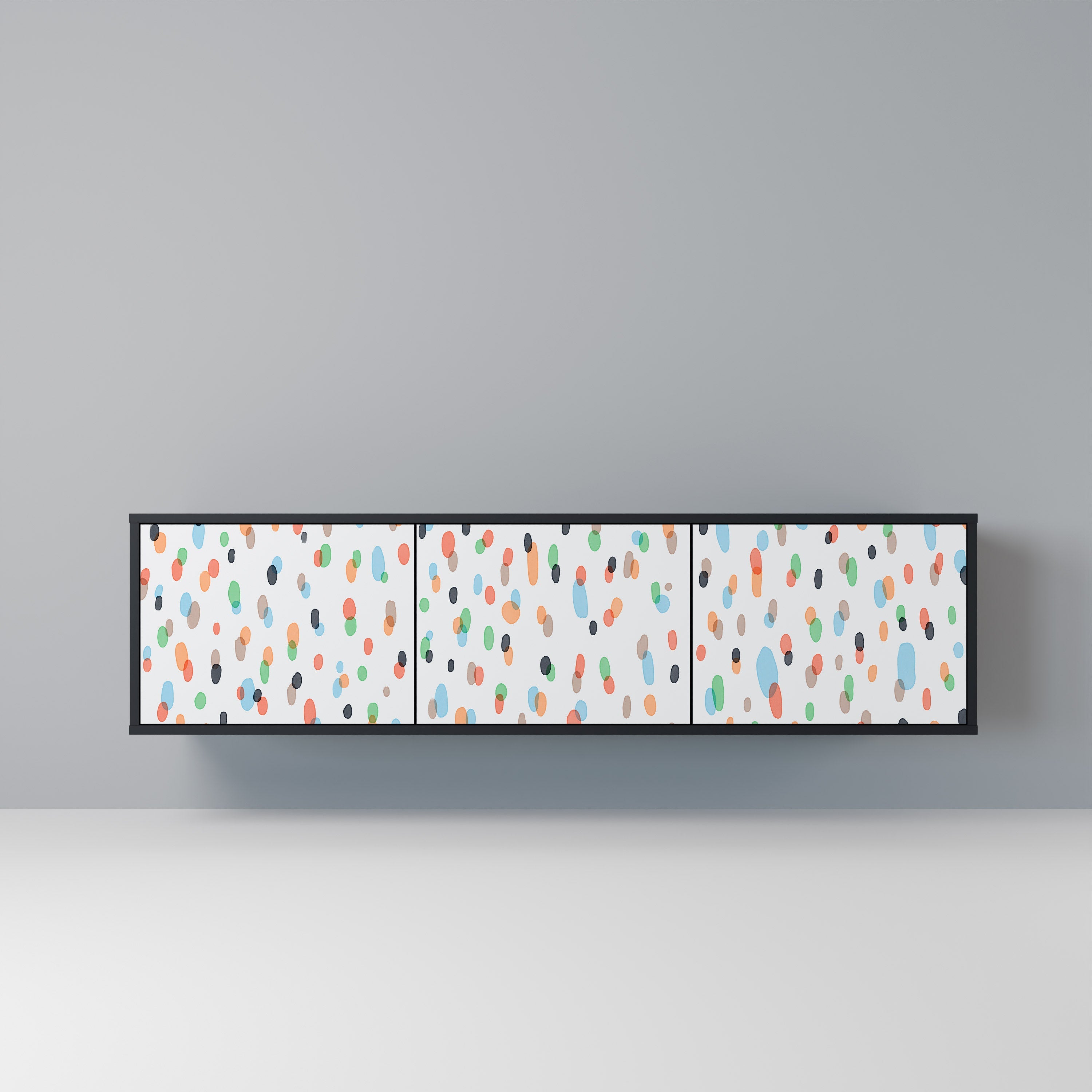 ENERGETIC SPOTS Móvel de TV com 3 Portas em Acabamento Preto