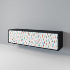 ENERGETIC SPOTS 3-Door TV Stand in Black Finish