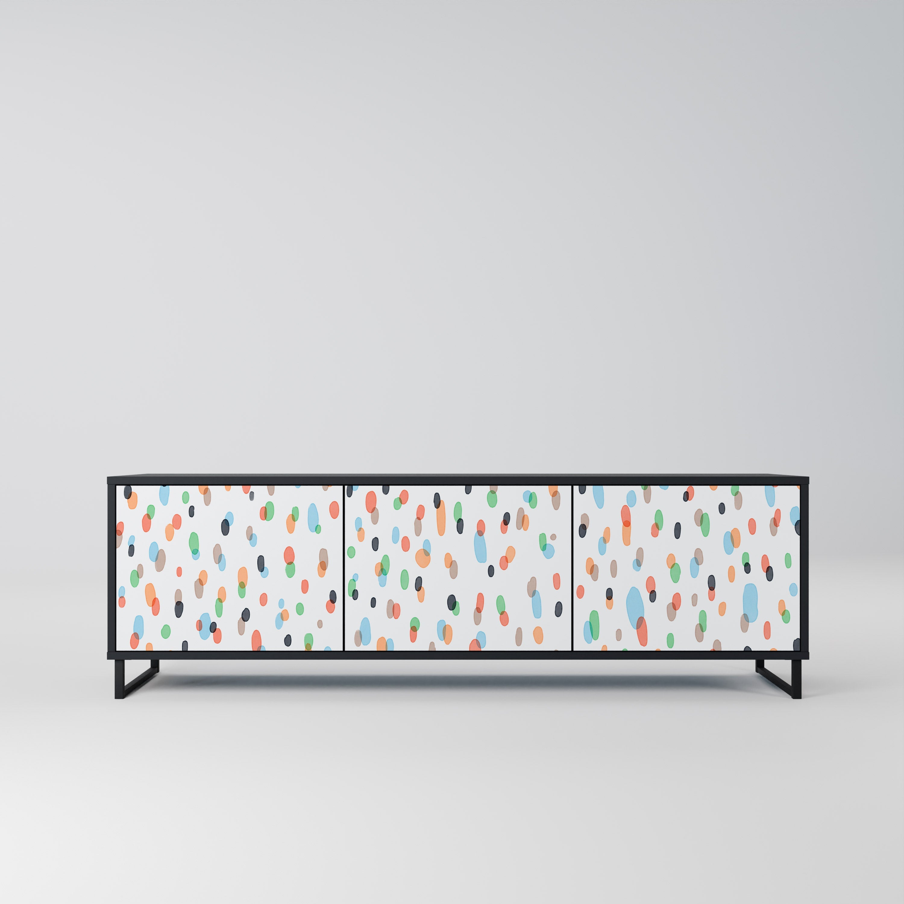 ENERGETIC SPOTS Móvel de TV com 3 Portas em Acabamento Preto