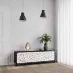 ENERGETIC SPOTS 3-Door TV Stand in Black Finish