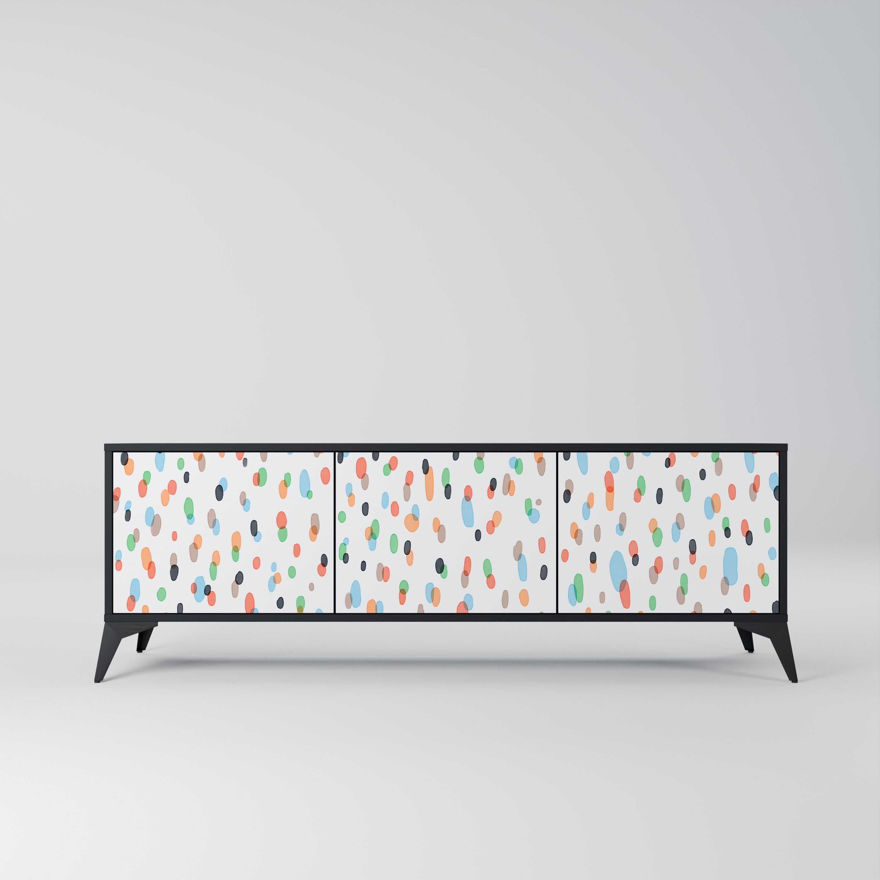 ENERGETIC SPOTS Móvel de TV com 3 Portas em Acabamento Preto