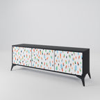 ENERGETIC SPOTS 3-Door TV Stand in Black Finish