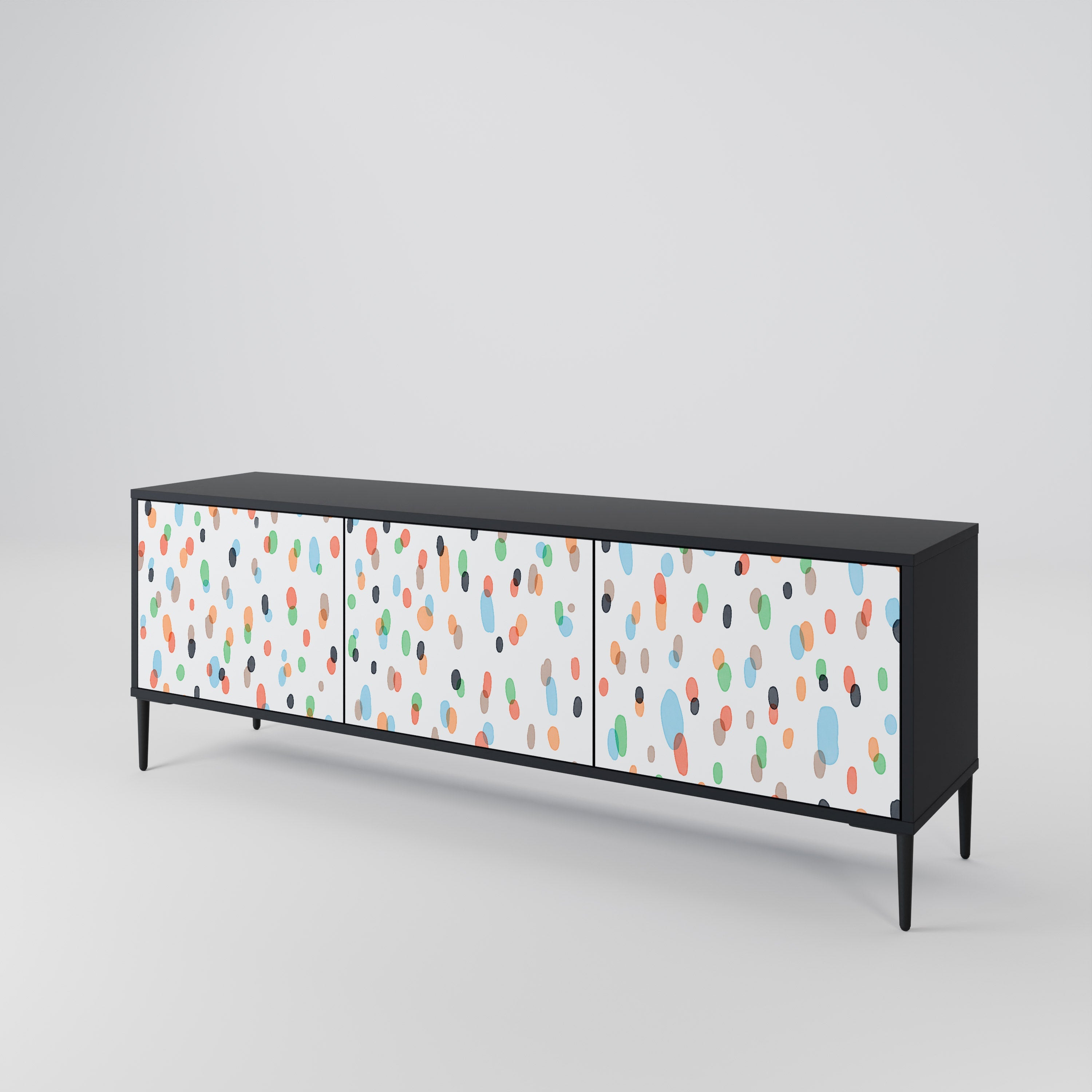 ENERGETIC SPOTS Móvel de TV com 3 Portas em Acabamento Preto