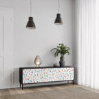 ENERGETIC SPOTS 3-Door TV Stand in Black Finish