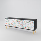 ENERGETIC SPOTS 3-Door TV Stand in Black Finish