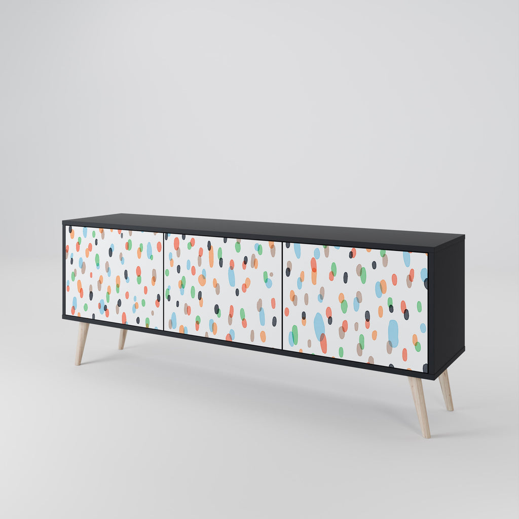 ENERGETIC SPOTS 3-Door TV Stand in Black Finish