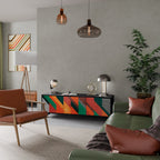 MAKESHIFT ARTISTRY Móvel de TV com 3 Portas em Acabamento Preto