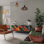 MAKESHIFT ARTISTRY Móvel de TV com 3 Portas em Acabamento Preto