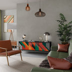 MAKESHIFT ARTISTRY Móvel de TV com 3 Portas em Acabamento Preto