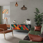 MAKESHIFT ARTISTRY Móvel de TV com 3 Portas em Acabamento Preto