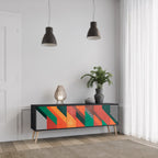 MAKESHIFT ARTISTRY Móvel de TV com 3 Portas em Acabamento Preto