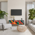 MAKESHIFT ARTISTRY Móvel de TV com 3 Portas em Acabamento Preto