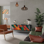 MAKESHIFT ARTISTRY Móvel de TV com 3 Portas em Acabamento Preto