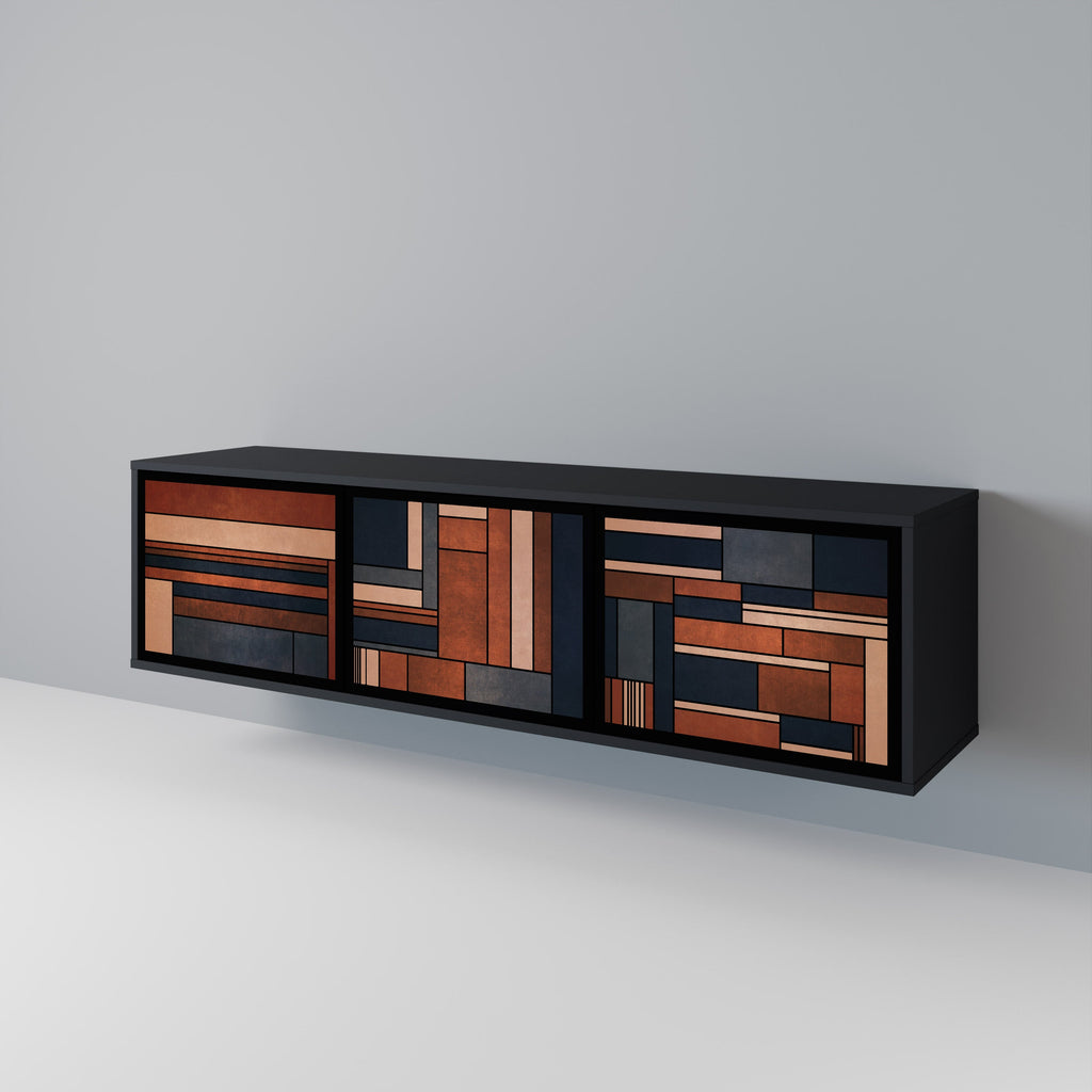 INTREPID FORMATION Móvel de TV com 3 Portas em Acabamento Preto