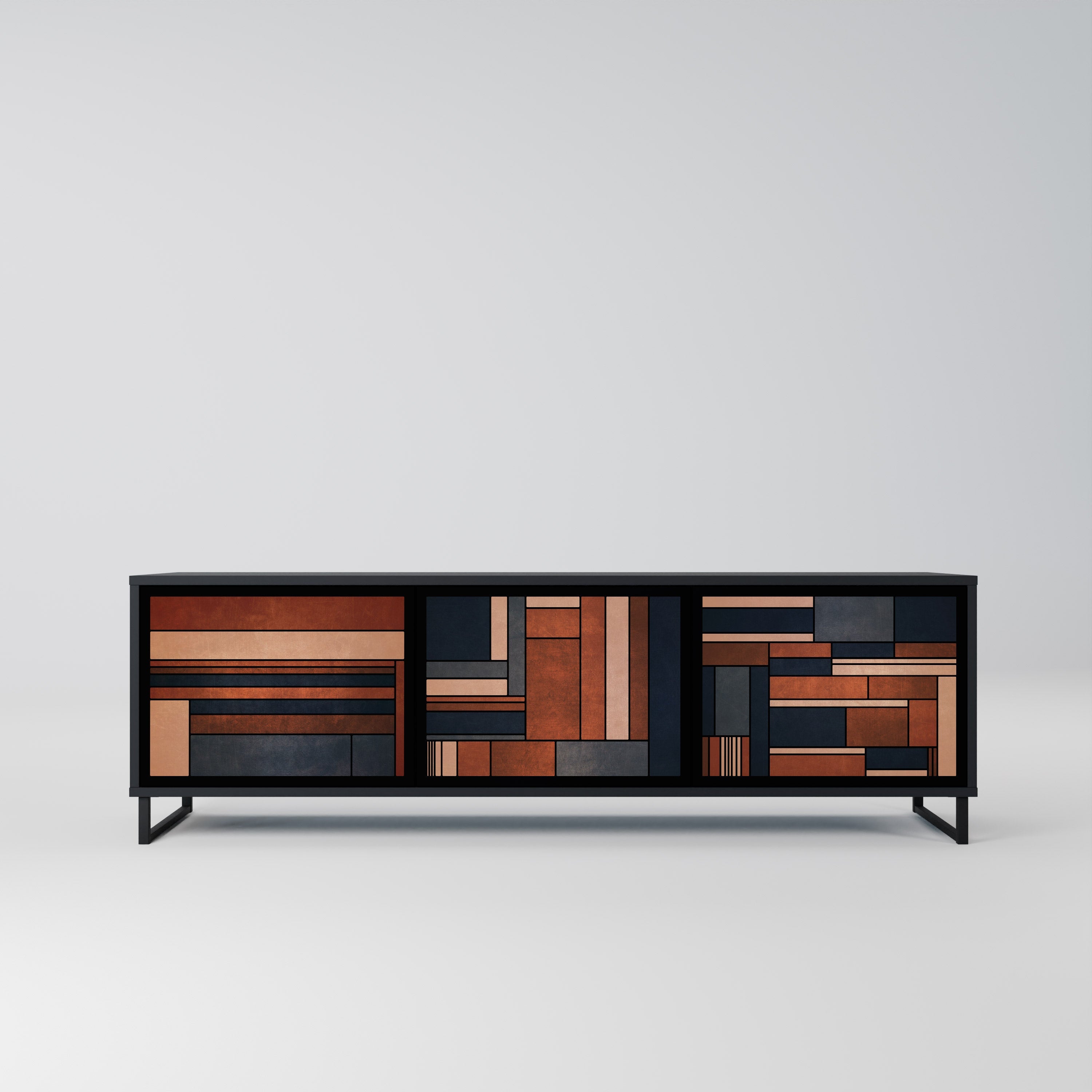 INTREPID FORMATION Móvel de TV com 3 Portas em Acabamento Preto