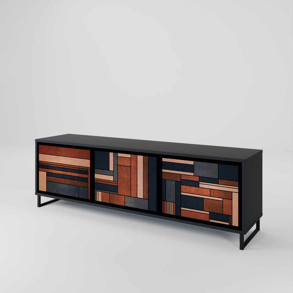 INTREPID FORMATION Móvel de TV com 3 Portas em Acabamento Preto