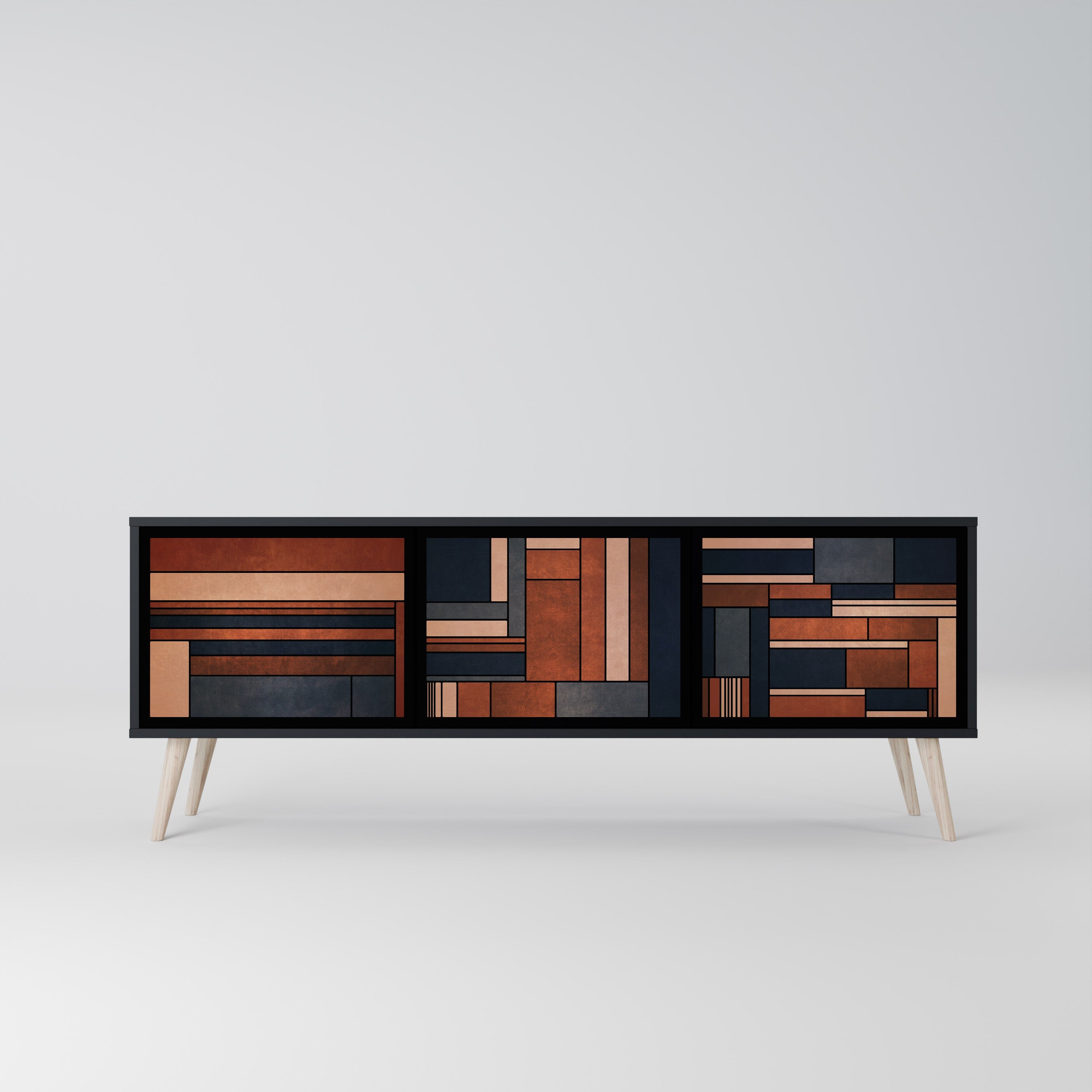 INTREPID FORMATION Móvel de TV com 3 Portas em Acabamento Preto