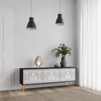 THAI GRAY Móvel de TV com 3 Portas em Acabamento Preto