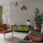 SUNSHINE EULOGY Móvel de TV com 3 Portas em Acabamento Preto