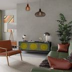 SUNSHINE EULOGY Móvel de TV com 3 Portas em Acabamento Preto