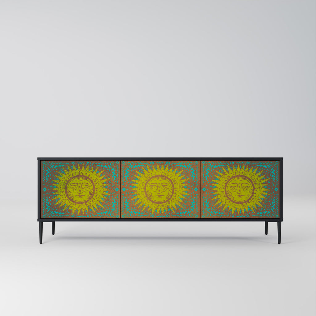 SUNSHINE EULOGY Móvel de TV com 3 Portas em Acabamento Preto