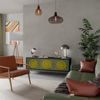 SUNSHINE EULOGY Móvel de TV com 3 Portas em Acabamento Preto