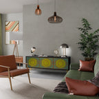 SUNSHINE EULOGY Móvel de TV com 3 Portas em Acabamento Preto