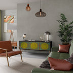 SUNSHINE EULOGY Móvel de TV com 3 Portas em Acabamento Preto