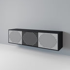 POLYGON ILLUSION Móvel de TV com 3 Portas em Acabamento Preto