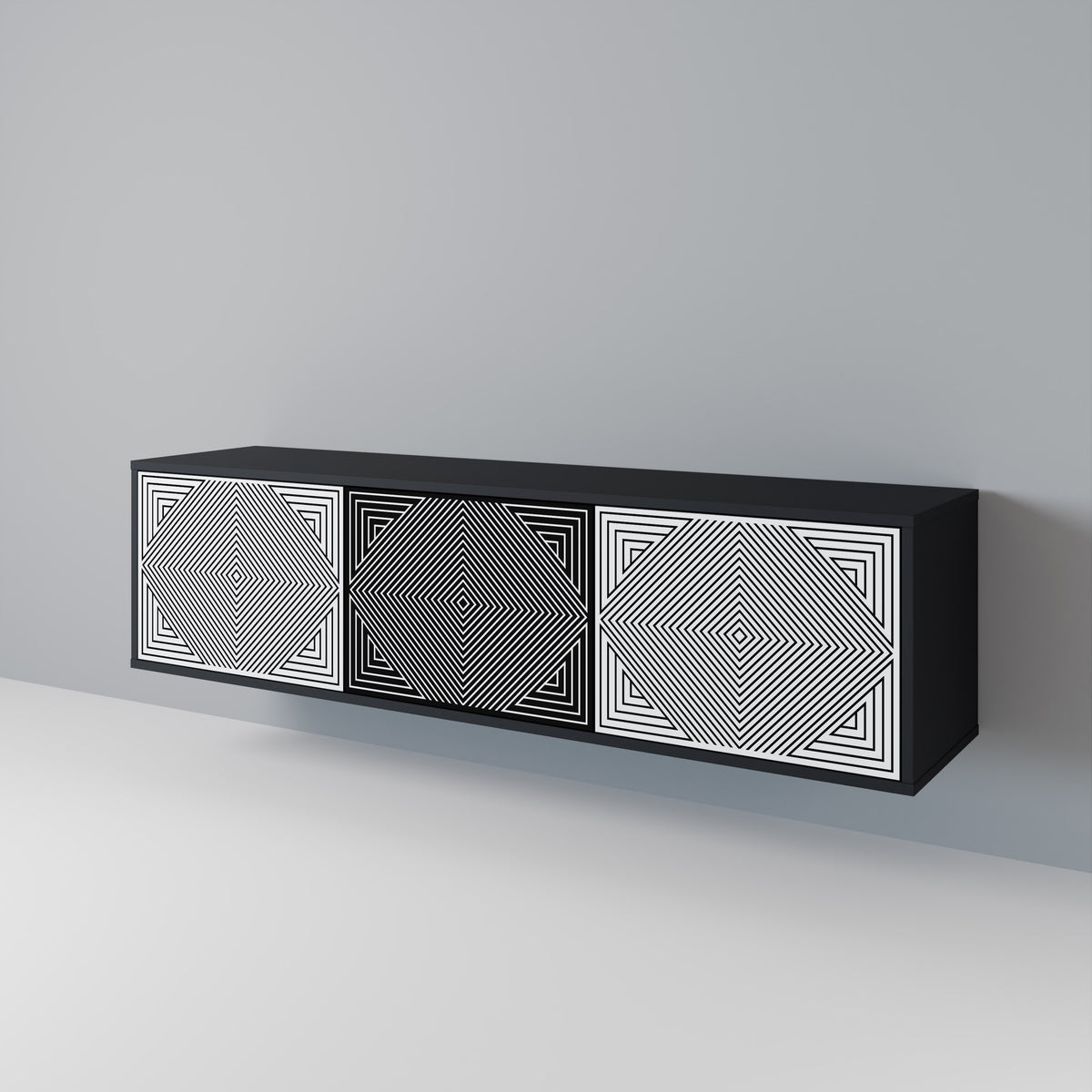 POLYGON ILLUSION Móvel de TV de 3 Portas