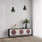 BROWN CIRCLES Móvel de TV com 3 Portas em Acabamento Preto