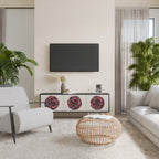 BROWN CIRCLES Móvel de TV com 3 Portas em Acabamento Preto