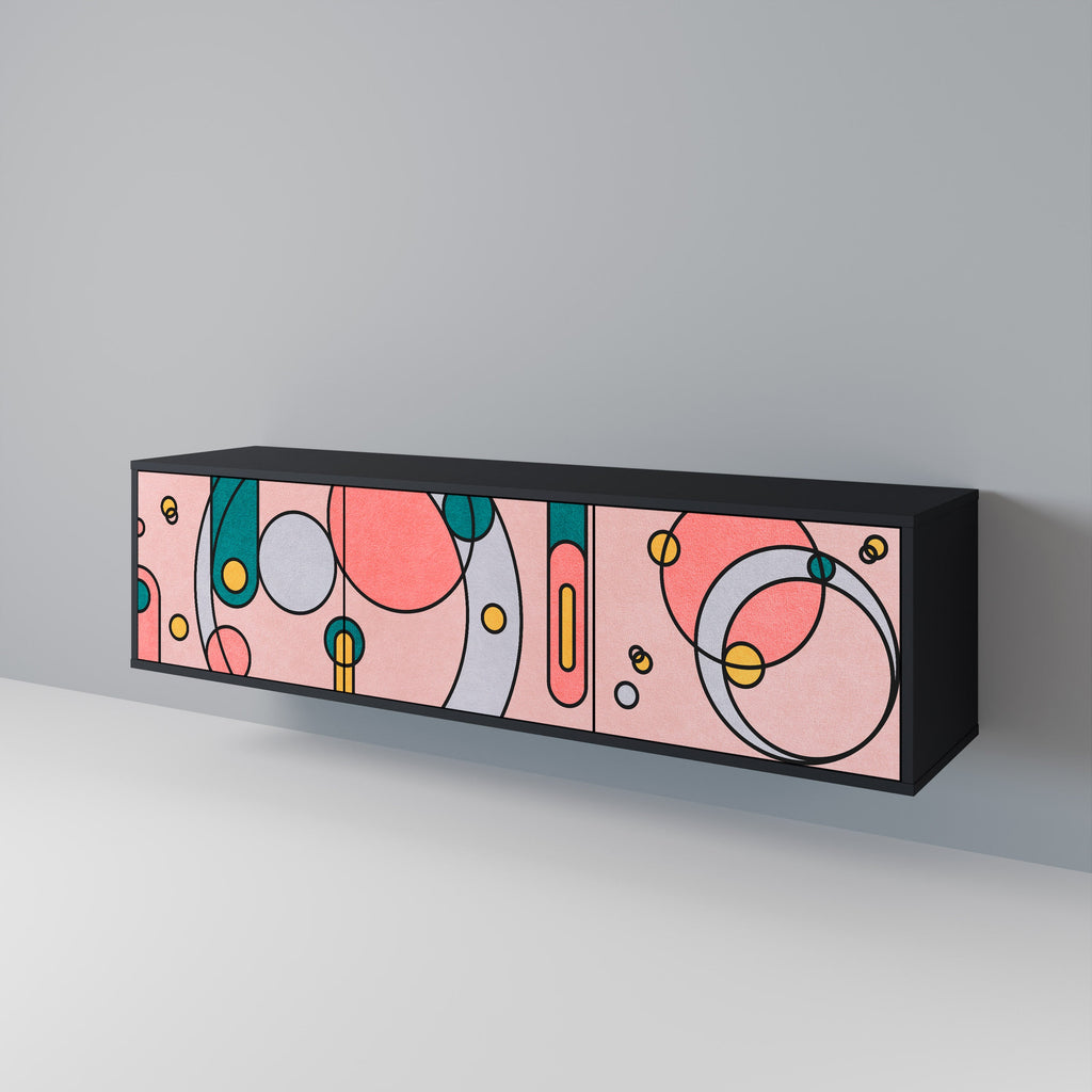 GOSSAMER ECHOES Móvel de TV com 3 Portas em Acabamento Preto