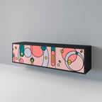 GOSSAMER ECHOES Móvel de TV com 3 Portas em Acabamento Preto