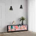 GOSSAMER ECHOES Móvel de TV com 3 Portas em Acabamento Preto