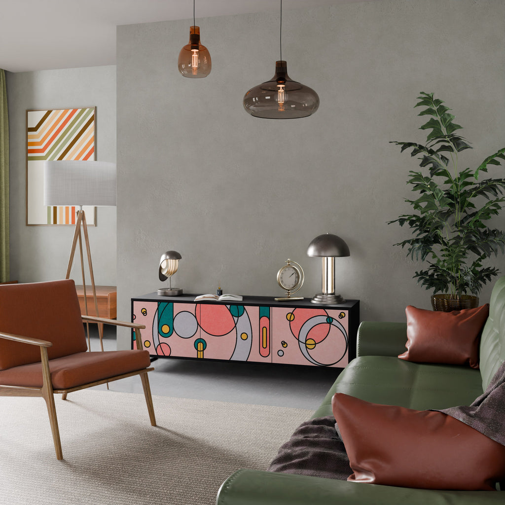 GOSSAMER ECHOES Móvel de TV com 3 Portas em Acabamento Preto