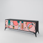 GOSSAMER ECHOES Móvel de TV com 3 Portas em Acabamento Preto