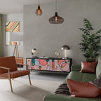 GOSSAMER ECHOES Móvel de TV com 3 Portas em Acabamento Preto