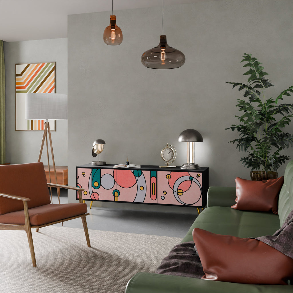 GOSSAMER ECHOES Móvel de TV com 3 Portas em Acabamento Preto