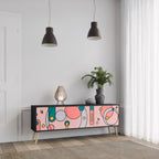 GOSSAMER ECHOES Móvel de TV com 3 Portas em Acabamento Preto