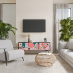 GOSSAMER ECHOES Móvel de TV com 3 Portas em Acabamento Preto