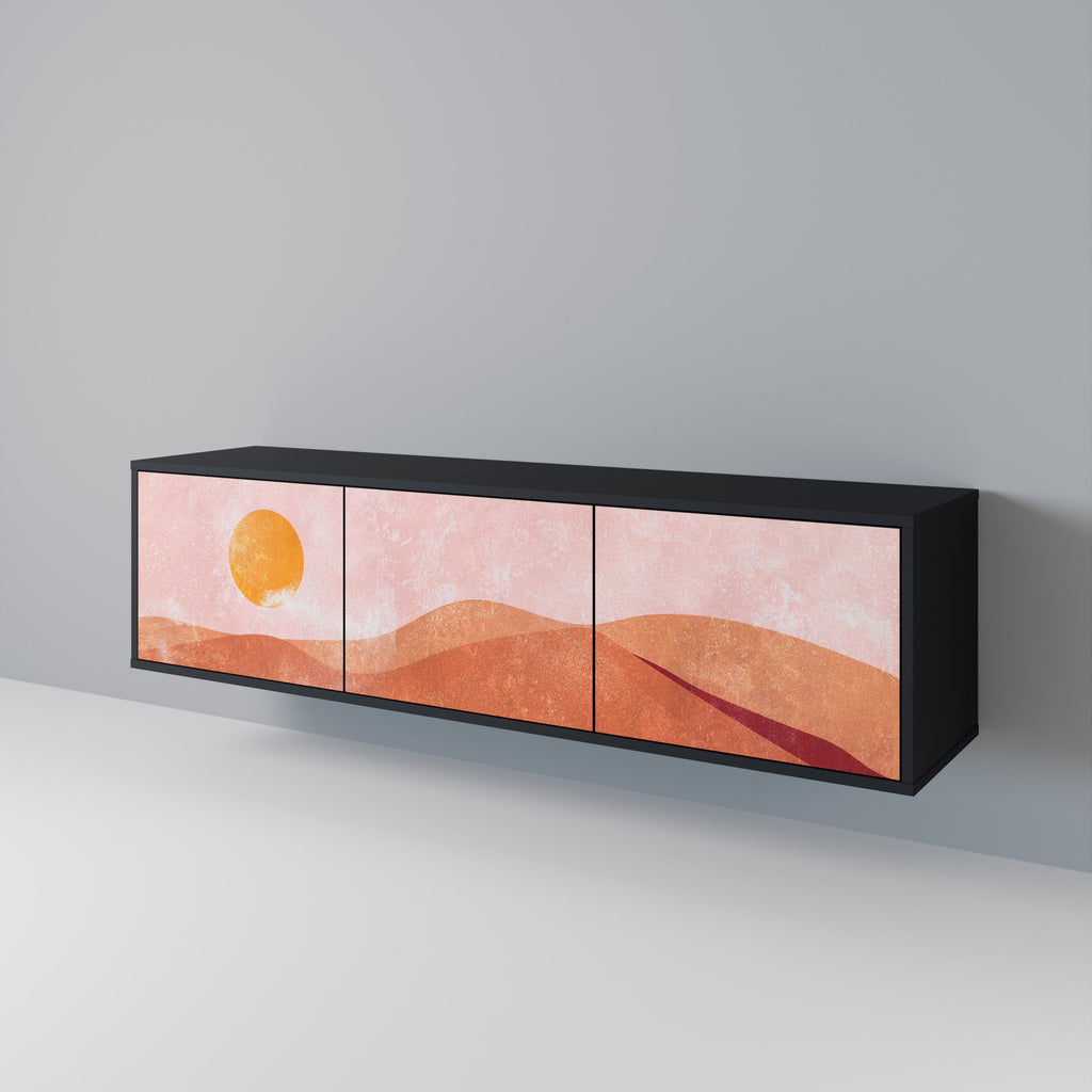 LUMINOUS SUNLIGHT Móvel de TV com 3 Portas em Acabamento Preto